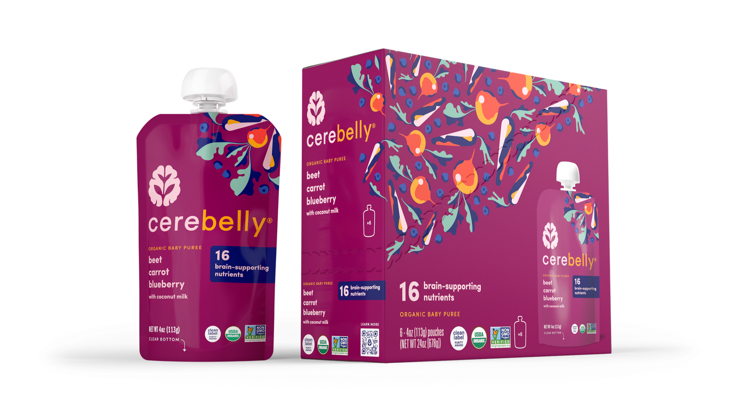 Cerebelly Organic Baby Food Pouches Beet Carrot Blueberry (pack of 6)