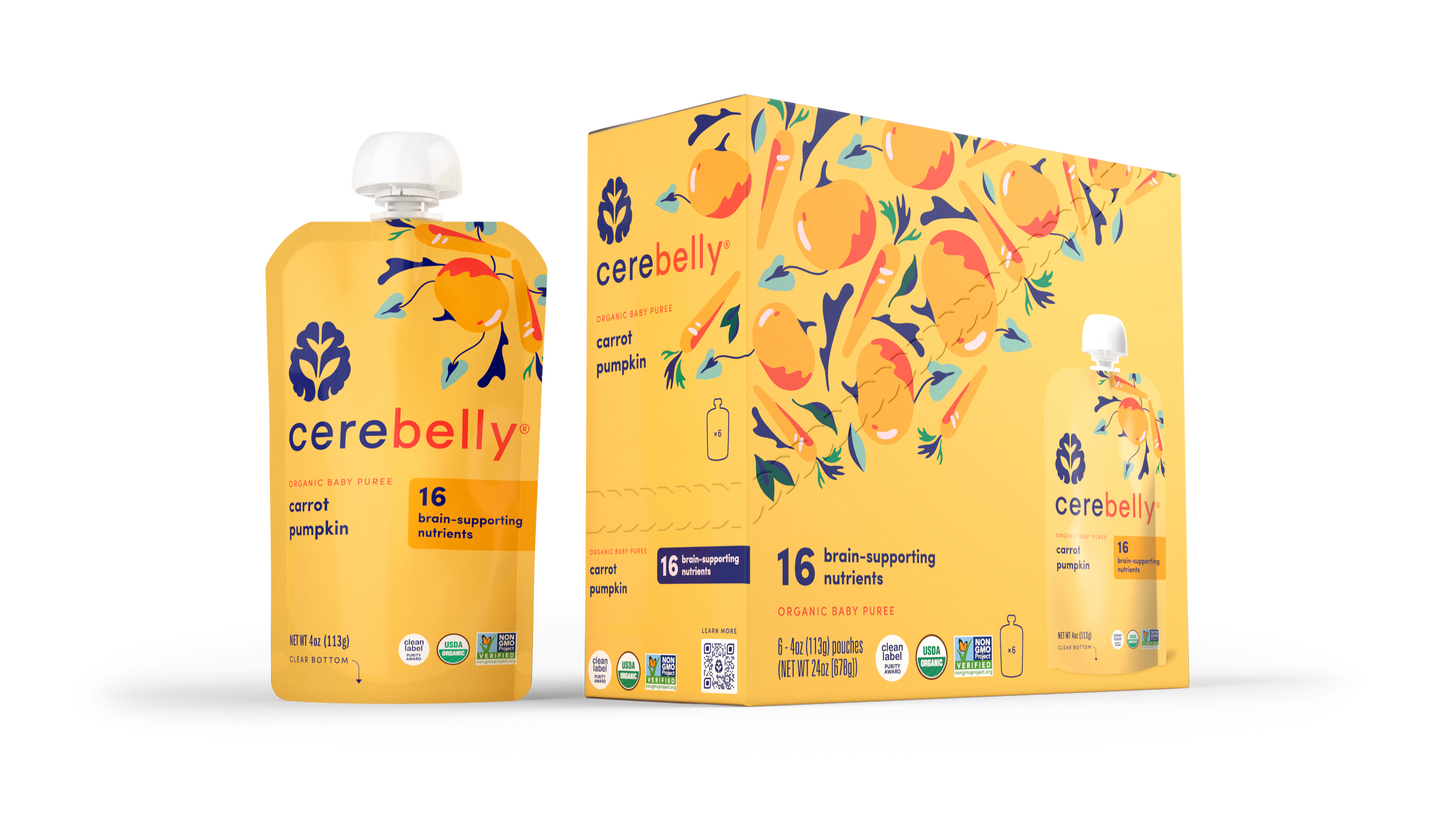 Cerebelly Organic Baby Food Pouches Carrot Pumpkin (pack of 6)